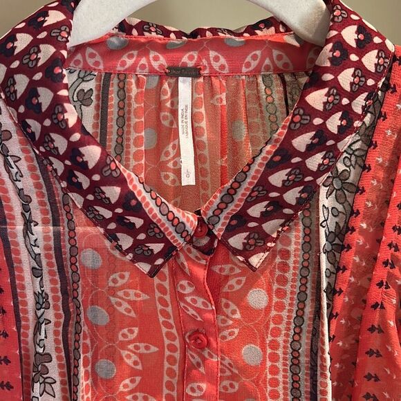 FREE PEOPLE Sheer Blouse Large - Picture 4 of 8